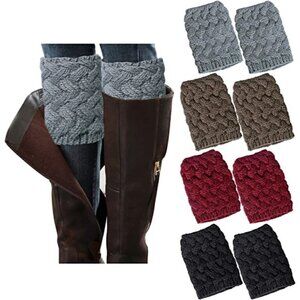 Cute Knee High Socks Covers Warm Stockings Boots Dress Casual Winter Fall NWT